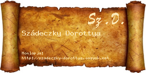 Szádeczky Dorottya névjegykártya