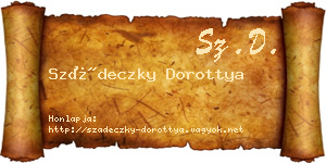 Szádeczky Dorottya névjegykártya