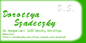 dorottya szadeczky business card